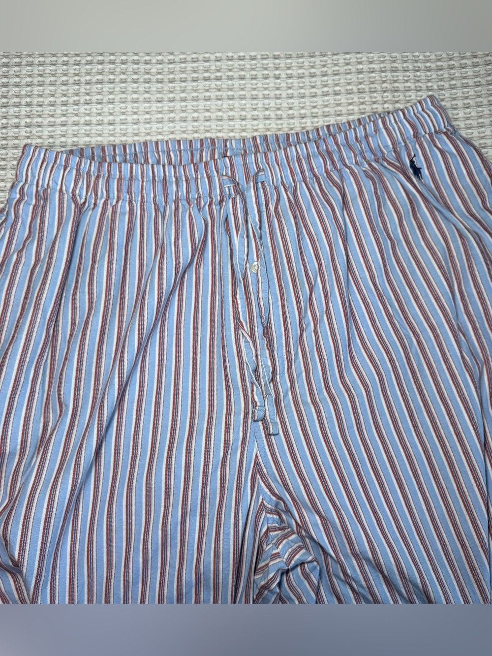 Polo Ralph Lauren Pajama Pants Mens Large Red Blue Stripe Cotton Sleep Lounge - Picture 5 of 10